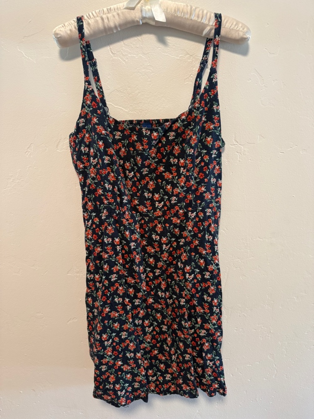 Old Navy Navy Mini Dress with Red Floral Print